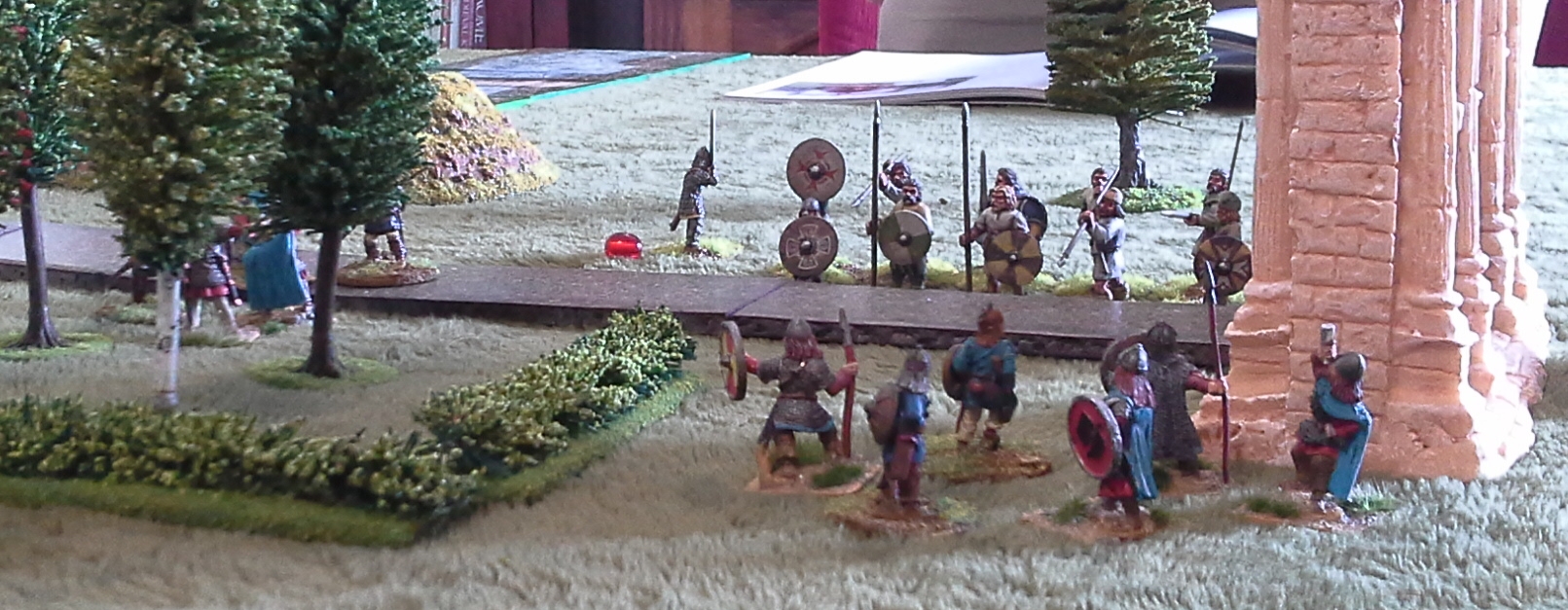 The Saxons form a shieldwall